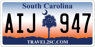 SC license plate AIJ947