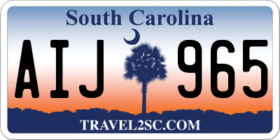SC license plate AIJ965