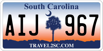 SC license plate AIJ967