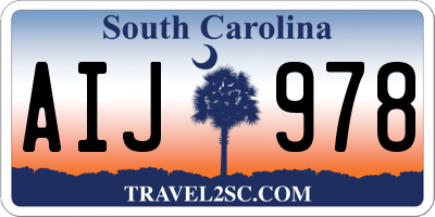 SC license plate AIJ978