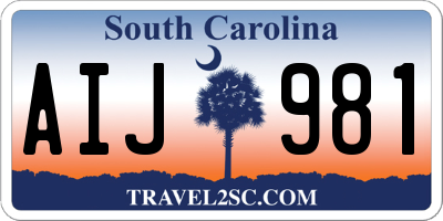 SC license plate AIJ981