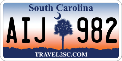 SC license plate AIJ982