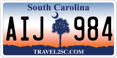 SC license plate AIJ984