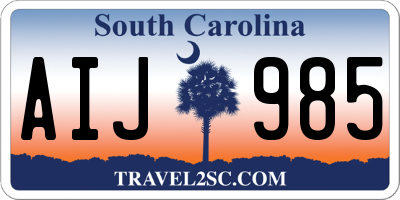 SC license plate AIJ985