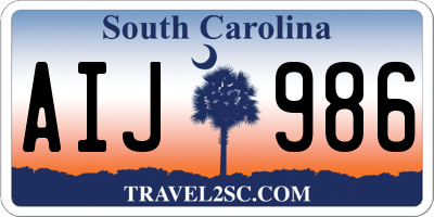 SC license plate AIJ986