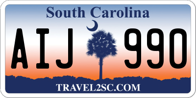 SC license plate AIJ990