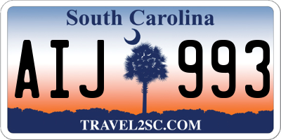 SC license plate AIJ993