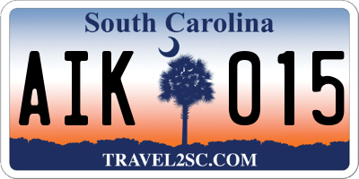 SC license plate AIK015