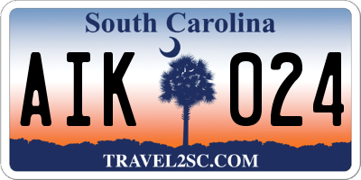 SC license plate AIK024
