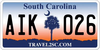 SC license plate AIK026