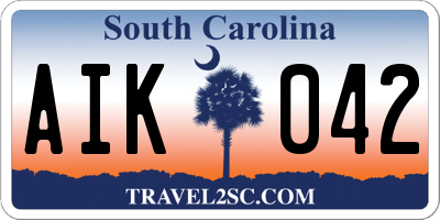 SC license plate AIK042