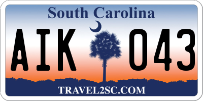 SC license plate AIK043