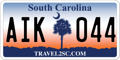 SC license plate AIK044