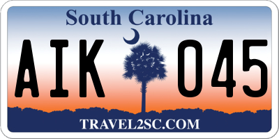 SC license plate AIK045