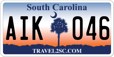 SC license plate AIK046