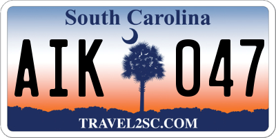 SC license plate AIK047