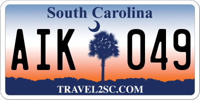 SC license plate AIK049