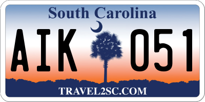 SC license plate AIK051