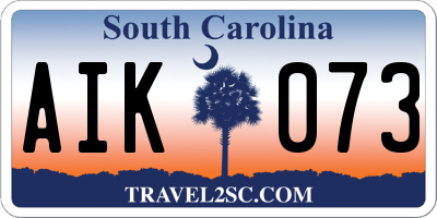SC license plate AIK073