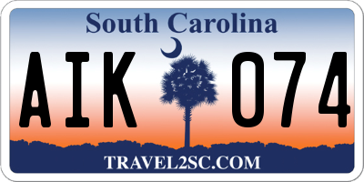 SC license plate AIK074