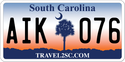 SC license plate AIK076