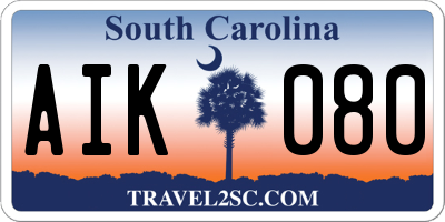 SC license plate AIK080