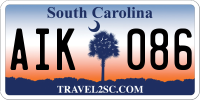 SC license plate AIK086