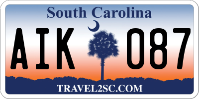 SC license plate AIK087