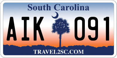 SC license plate AIK091