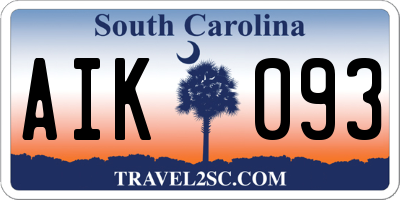 SC license plate AIK093