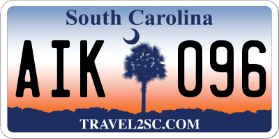 SC license plate AIK096