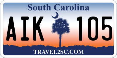 SC license plate AIK105