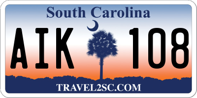 SC license plate AIK108