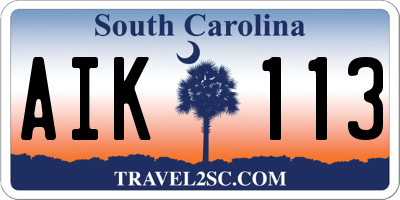 SC license plate AIK113