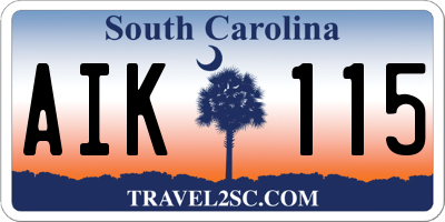 SC license plate AIK115