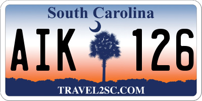 SC license plate AIK126