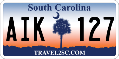 SC license plate AIK127