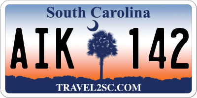 SC license plate AIK142