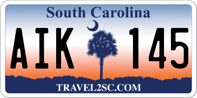 SC license plate AIK145
