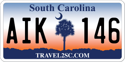SC license plate AIK146