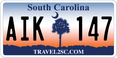 SC license plate AIK147