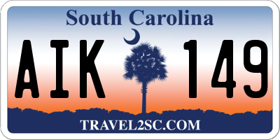 SC license plate AIK149