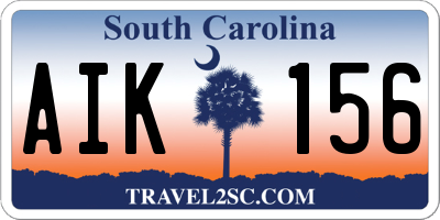 SC license plate AIK156