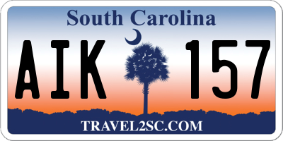 SC license plate AIK157