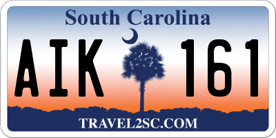 SC license plate AIK161