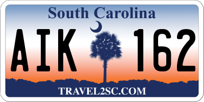 SC license plate AIK162