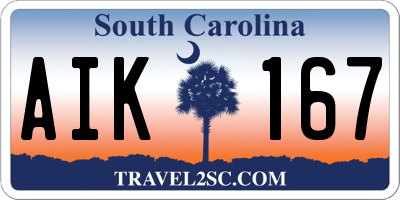 SC license plate AIK167