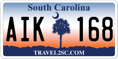 SC license plate AIK168