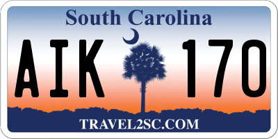 SC license plate AIK170