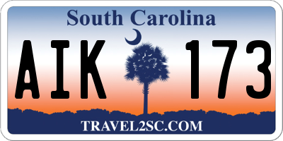 SC license plate AIK173